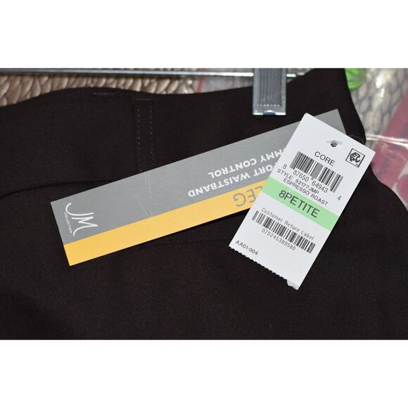 JM Collection Slimming Petite Curvy Brown Slacks Pants Size 8P NWT - Picture 5 of 5